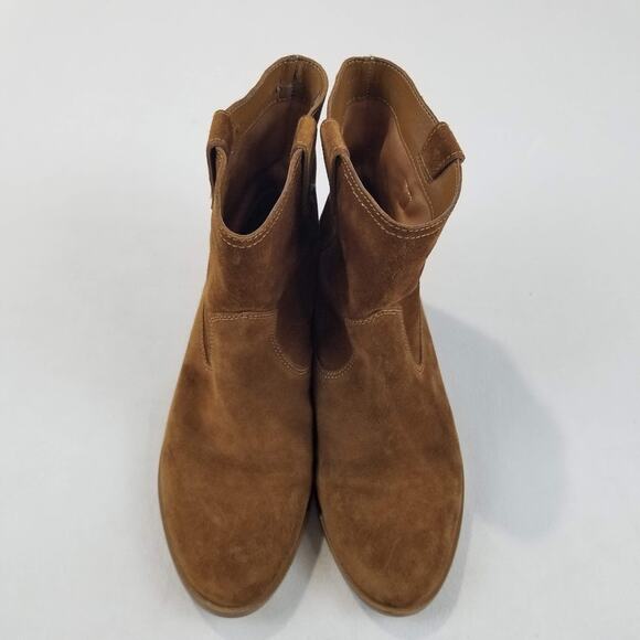 Rebecca Minkoff Boots Womens 7.5 Brown Suede Ankle Western Pull On Low Heel - Picture 6 of 10